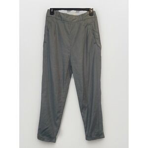 ANTHROPOLOGIE Ett Twa Womens Green Linen Blend Cuffed Ankle Pants 4 Boho Hippie